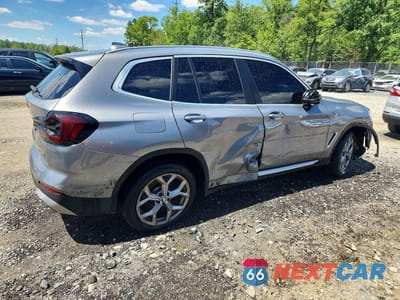Trzecie zdjęcie samochodu z tyłu: 2023 BMW X3 XDRIVE30I VIN:5UX53DP06P9S81087 - miniatura