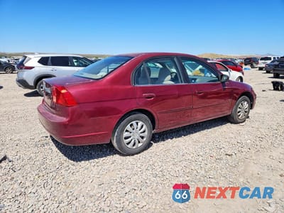 Trzecie zdjęcie samochodu z tyłu: 2002 HONDA CIVIC LX VIN:1HGES16502L023564 - miniatura