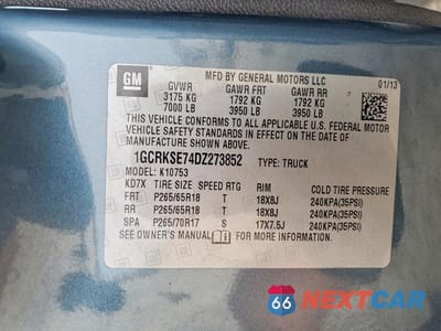 Zdjęcie 12 z 12 samochodu: 2013 CHEVROLET SILVERADO K1500 LT VIN:1GCRKSE74DZ273852 - miniatura