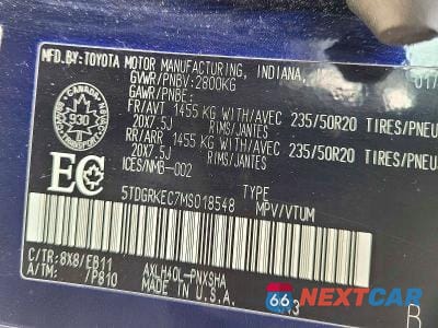 Zdjęcie 10 z 13 samochodu: 2021 TOYOTA SIENNA LE VIN:5TDGRKEC7MS018548 - miniatura