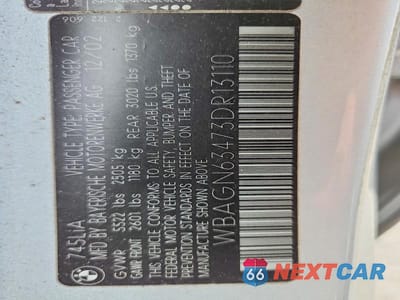 Zdjęcie 12 z 12 samochodu: 2003 BMW 745 LI VIN:WBAGN63473DR13110 - miniatura
