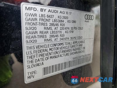 Zdjęcie 13 z 13 samochodu: 2018 AUDI Q7 PREMIUM PLUS VIN:WA1LHAF75JD020801 - miniatura