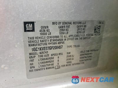 Zdjęcie 13 z 13 samochodu: 2016 CHEVROLET SILVERADO K2500 HEAVY DUTY LT VIN:1GC1KVE87GF208457 - miniatura