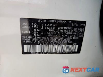 Zdjęcie 13 z 13 samochodu: 2022 SUBARU OUTBACK TOURING VIN:4S4BTGPD3N3182666 - miniatura