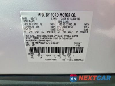 Zdjęcie 13 z 13 samochodu: 2018 FORD EXPLORER SPORT VIN:1FM5K8GT6JGB37401 - miniatura