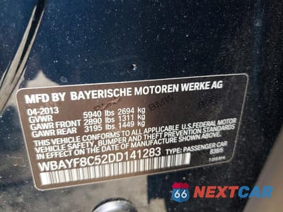 Zdjęcie 12 z 12 samochodu: 2013 BMW 750 LXI VIN:WBAYF8C52DD141283 - miniatura