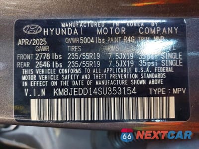 Zdjęcie 14 z 14 samochodu: 2025 HYUNDAI TUCSON LIMITED VIN:KM8JEDD14SU353154 - miniatura
