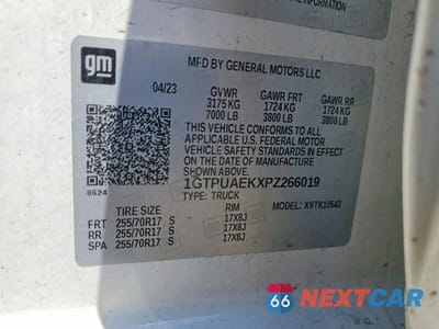 Zdjęcie 12 z 12 samochodu: 2023 GMC SIERRA K1500 VIN:1GTPUAEKXPZ266019 - miniatura