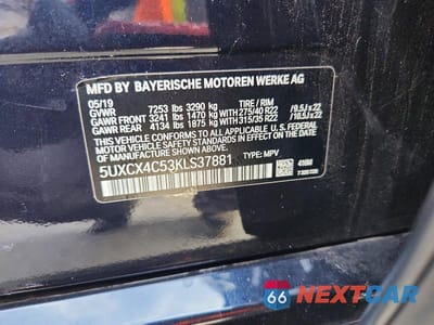 Zdjęcie 13 z 13 samochodu: 2019 BMW X7 XDRIVE50I VIN:5UXCX4C53KLS37881 - miniatura