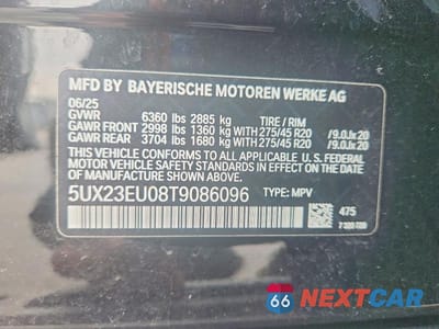 Zdjęcie 13 z 13 samochodu: 2026 BMW X5 XDRIVE40I VIN:5UX23EU08T9086096 - miniatura