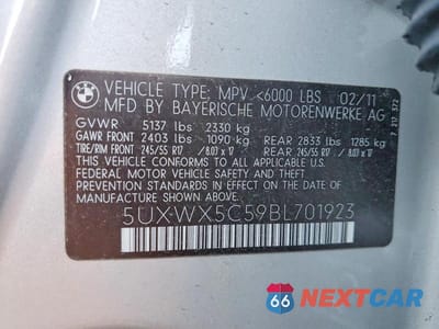 Zdjęcie 13 z 13 samochodu: 2011 BMW X3 XDRIVE28I VIN:5UXWX5C59BL701923 - miniatura