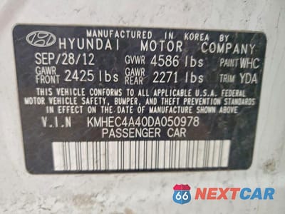 Zdjęcie 12 z 12 samochodu: 2013 HYUNDAI SONATA HYBRID VIN:KMHEC4A40DA050978 - miniatura