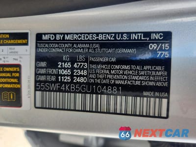 Zdjęcie 12 z 12 samochodu: 2016 MERCEDES-BENZ C 300 4MATIC VIN:55SWF4KB5GU104881 - miniatura