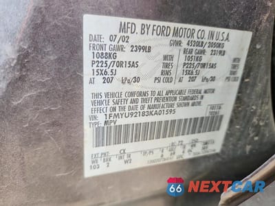 Zdjęcie 13 z 13 samochodu: 2003 FORD ESCAPE VIN:1FMYU92183KA01595 - miniatura