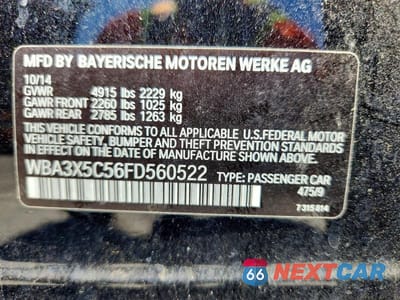 Zdjęcie 12 z 12 samochodu: 2015 BMW 328 XIGT VIN:WBA3X5C56FD560522 - miniatura