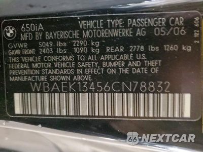 Zdjęcie 34 z 36 samochodu: 2006 BMW 650 I VIN:WBAEK13456CN78832 - miniatura