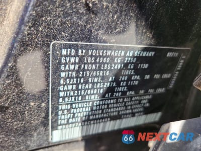 Zdjęcie 13 z 13 samochodu: 2012 VOLKSWAGEN TIGUAN S VIN:WVGBV7AX8CW506459 - miniatura