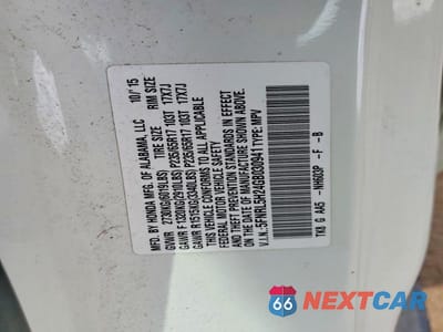 Zdjęcie 13 z 13 samochodu: 2016 HONDA ODYSSEY LX VIN:5FNRL5H24GB030941 - miniatura