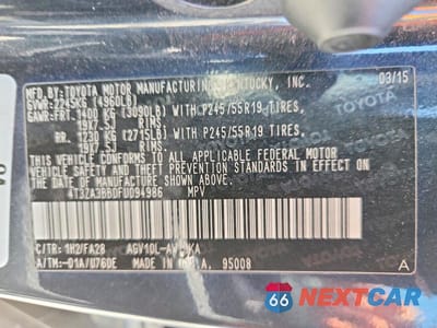 Zdjęcie 13 z 13 samochodu: 2015 TOYOTA VENZA LE VIN:4T3ZA3BB0FU094986 - miniatura