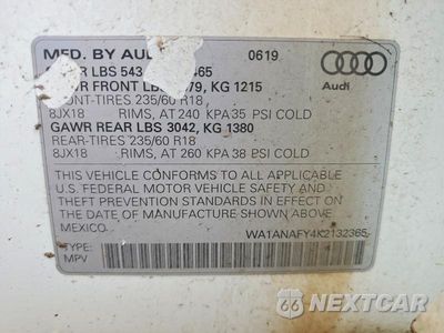 Zdjęcie 13 z 13 samochodu: 2019 AUDI Q5 PREMIUM VIN:WA1ANAFY4K2132365 - miniatura