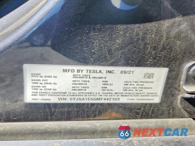 Zdjęcie 12 z 12 samochodu: 2021 TESLA MODEL S VIN:5YJSA1E55MF442103 - miniatura