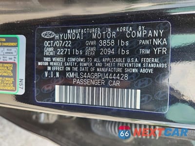 Zdjęcie 12 z 12 samochodu: 2023 HYUNDAI ELANTRA SEL VIN:KMHLS4AG8PU444428 - miniatura