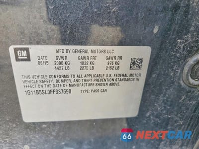 Zdjęcie 12 z 12 samochodu: 2015 CHEVROLET MALIBU LS VIN:1G11B5SL0FF337690 - miniatura