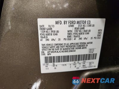 Zdjęcie 13 z 13 samochodu: 2013 FORD EDGE SEL VIN:2FMDK4JC9DBE29830 - miniatura