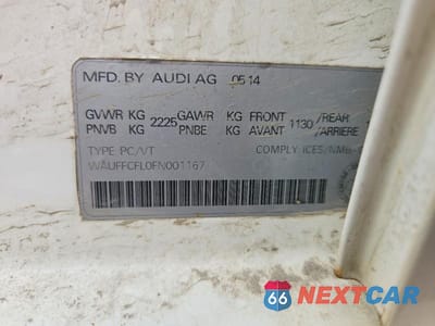 Zdjęcie 12 z 12 samochodu: 2015 AUDI A4 PREMIUM PLUS VIN:WAUFFCFL0FN001167 - miniatura