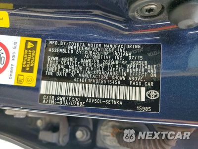Zdjęcie 12 z 12 samochodu: 2015 TOYOTA CAMRY LE VIN:4T4BF1FK0FR515458 - miniatura