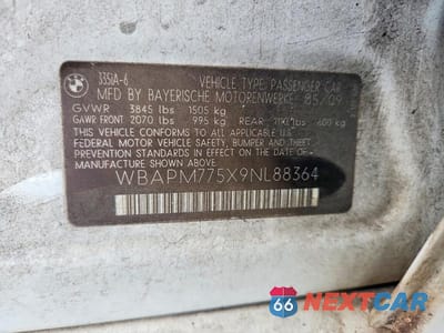 Zdjęcie 12 z 12 samochodu: 2009 BMW 335 I VIN:WBAPM775X9NL88364 - miniatura