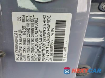 Zdjęcie 13 z 13 samochodu: 2021 HONDA CR-V EXL VIN:7FART6H85ME025614 - miniatura