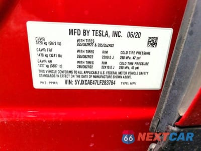 Zdjęcie 13 z 13 samochodu: 2020 TESLA MODEL X VIN:5YJXCAE47LF283784 - miniatura