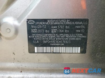 Zdjęcie 12 z 12 samochodu: 2013 HYUNDAI ELANTRA GLS VIN:5NPDH4AE9DH176923 - miniatura