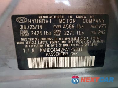 Zdjęcie 13 z 13 samochodu: 2015 HYUNDAI SONATA HYBRID LIMITED VIN:KMHEC4A42FA125831 - miniatura