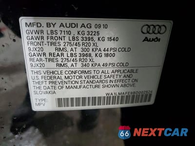 Zdjęcie 13 z 13 samochodu: 2011 AUDI Q7 PREMIUM PLUS VIN:WA1LMAFE9BD002524 - miniatura