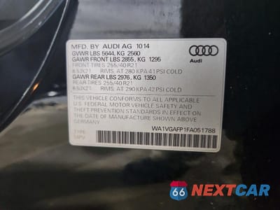 Zdjęcie 13 z 13 samochodu: 2015 AUDI SQ5 PRESTIGE VIN:WA1VGAFP1FA051788 - miniatura