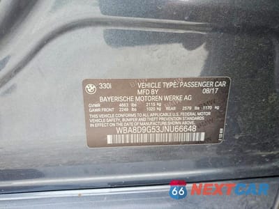 Zdjęcie 12 z 12 samochodu: 2018 BMW 330 XI VIN:WBA8D9G53JNU66648 - miniatura
