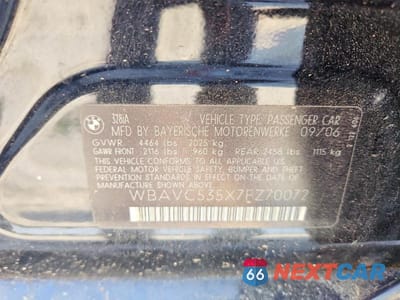 Zdjęcie 12 z 12 samochodu: 2007 BMW 328 I SULEV VIN:WBAVC535X7FZ70072 - miniatura