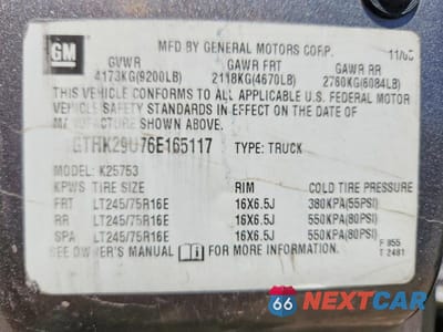 Zdjęcie 13 z 13 samochodu: 2006 GMC SIERRA K2500 HEAVY DUTY VIN:1GTHK29U76E165117 - miniatura