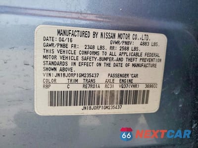 Zdjęcie 13 z 13 samochodu: 2016 INFINITI QX50 BASE VIN:JN1BJ0RP1GM235437 - miniatura