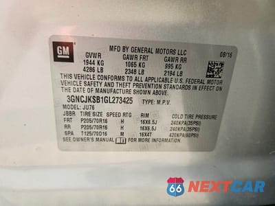 Zdjęcie 12 z 12 samochodu: 2016 CHEVROLET TRAX LS VIN:3GNCJKSB1GL273425 - miniatura