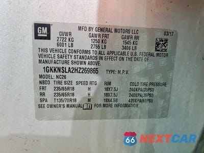 Zdjęcie 14 z 14 samochodu: 2017 GMC ACADIA SLE VIN:1GKKNSLA2HZ269865 - miniatura