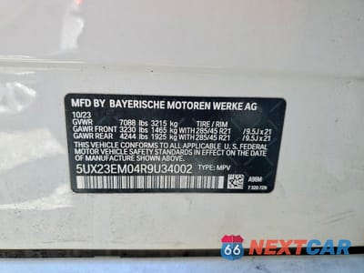 Zdjęcie 13 z 13 samochodu: 2024 BMW X7 XDRIVE40I VIN:5UX23EM04R9U34002 - miniatura