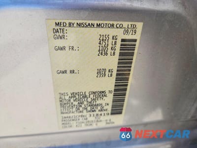 Zdjęcie 13 z 13 samochodu: 2019 NISSAN LEAF SV PLUS VIN:1N4BZ1CP8KC318419 - miniatura