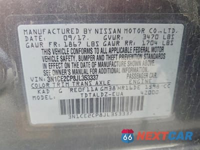 Zdjęcie 12 z 12 samochodu: 2018 NISSAN VERSA NOTE VIN:3N1CE2CP8JL353337 - miniatura