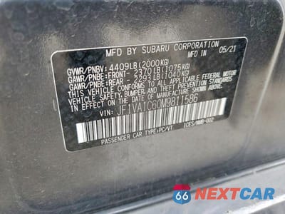 Zdjęcie 12 z 12 samochodu: 2021 SUBARU WRX PREMIUM VIN:JF1VA1C60M9811586 - miniatura