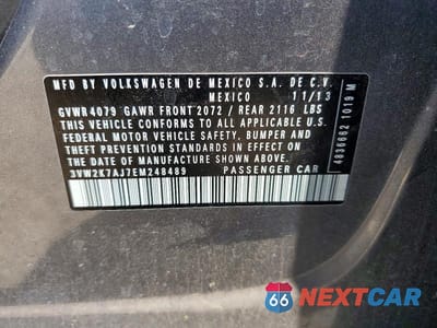Zdjęcie 13 z 13 samochodu: 2014 VOLKSWAGEN JETTA BASE VIN:3VW2K7AJ7EM248489 - miniatura