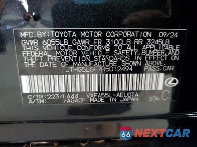 Zdjęcie 12 z 12 samochodu: 2024 LEXUS LS 500 VIN:JTHG5LGF7R5012494 - miniatura