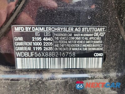Zdjęcie 13 z 13 samochodu: 2008 MERCEDES-BENZ E 350 VIN:WDBUF56X88B216758 - miniatura